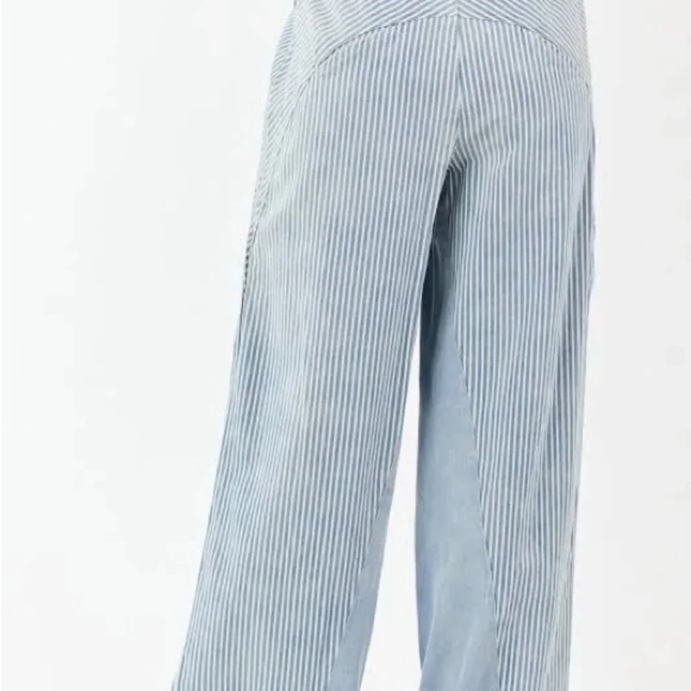 ee•some Striped Blue Wide-Leg Pants/jeans Medium - Picture 6 of 8